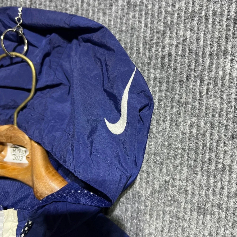 Vintage Nike Windbreaker Mens XL Blue Colorblock Anorak Hooded Pullover Jacket